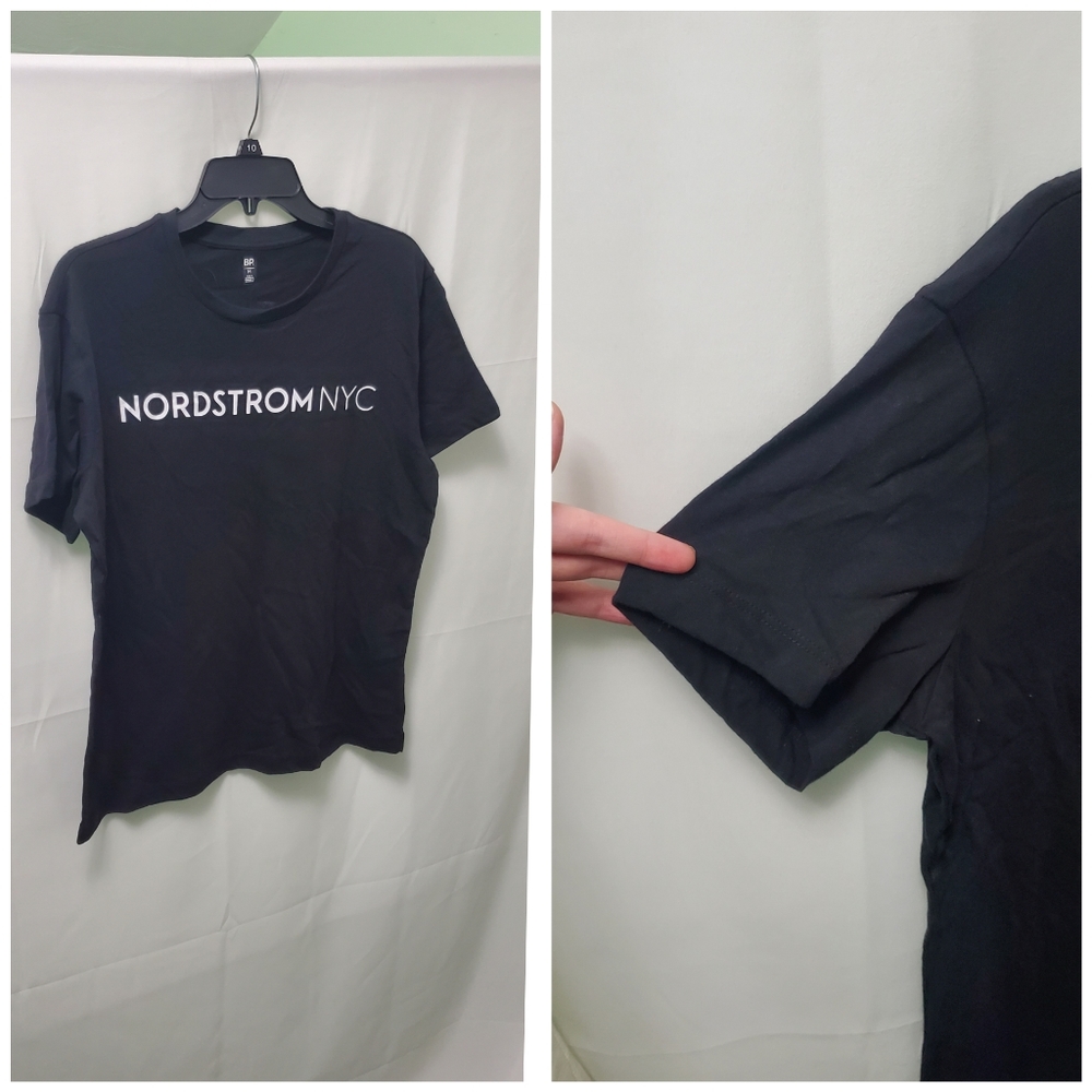 LOT BP. Black T-Shirt w/ White Wording "Nordstrom NYC" in sizes XS & Small - Picture 3 of 7